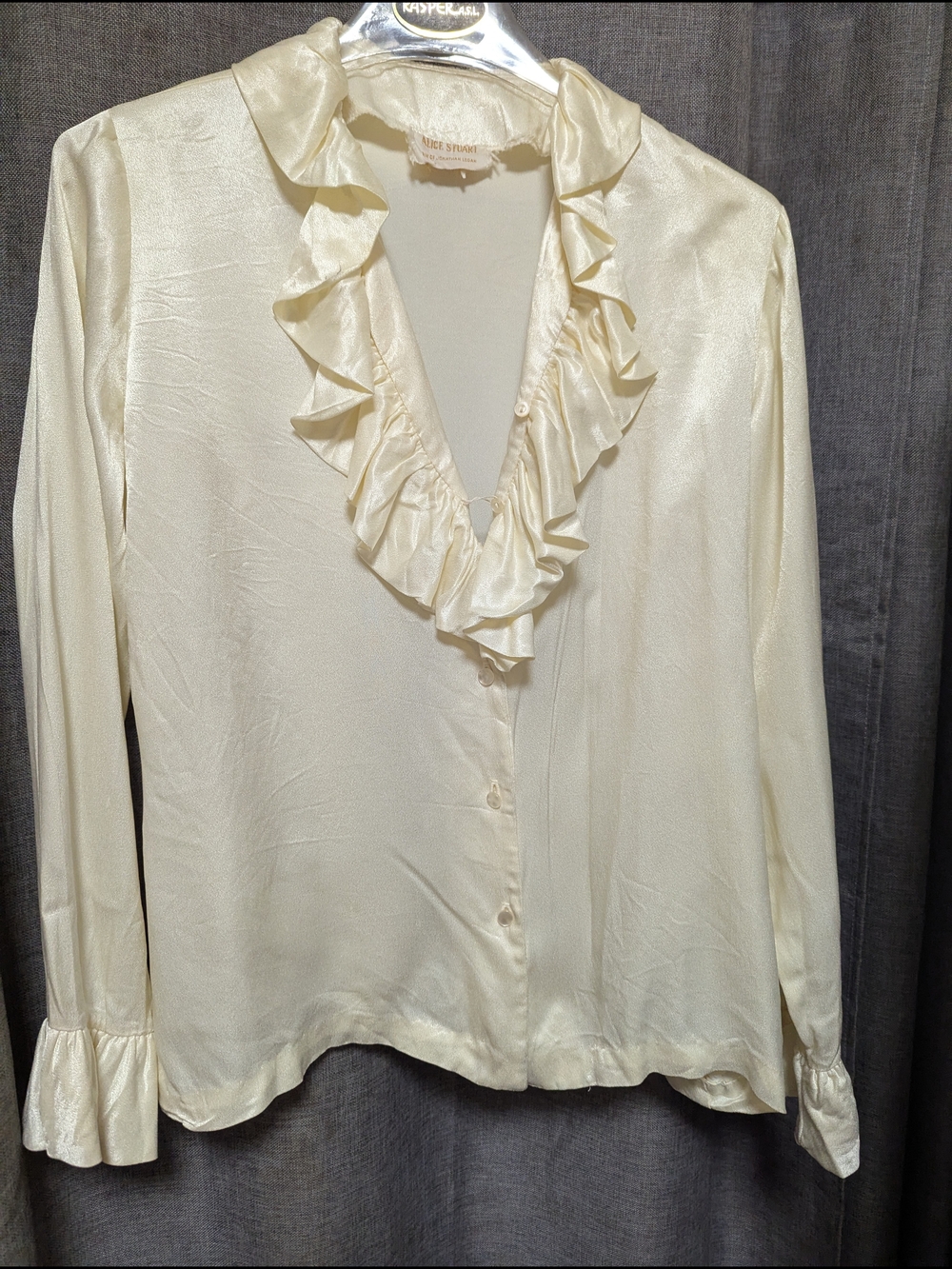 '70s Romantic Edwardian Victorian style ruffle shirt Size XL